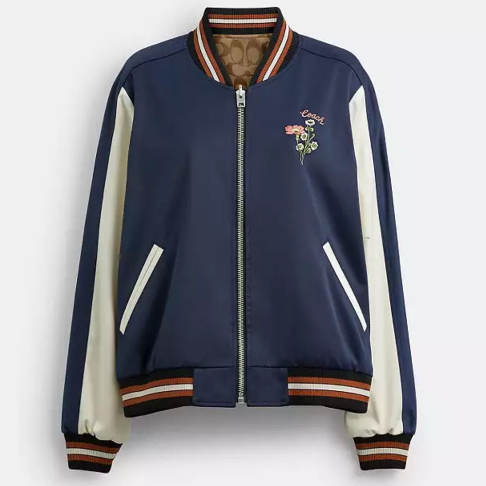 Coach Reversible Floral Print Signature Souvenir Jacket - Picture 3 of 15